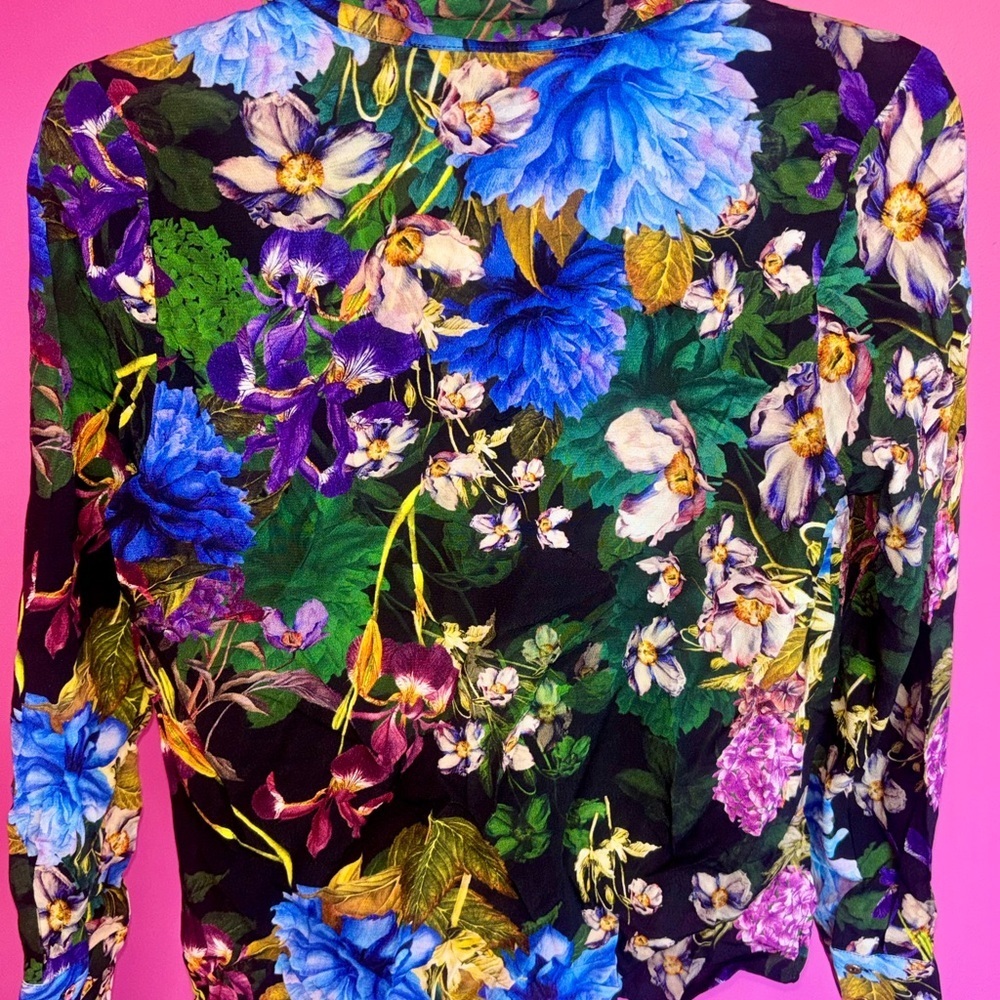 Karen Millen Ladies vibrant springtime bohemian button down blouse NWT MSRP $279 - Picture 7 of 10